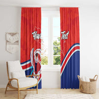 Personalized Costa Rica Independence Day Since 1821 Window Curtain Folk Dancer with Folk Art Pattern - Wonder Print Shop