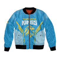 Custom Saint Lucia Kings Cricket Bomber Jacket Beinspired Go Champion - Wonder Print Shop