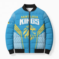 Custom Saint Lucia Kings Cricket Bomber Puffer Jacket Beinspired Go Champion - Wonder Print Shop