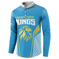 Custom Saint Lucia Kings Cricket Button Sweatshirt Beinspired Go Champion - Wonder Print Shop