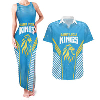 Custom Saint Lucia Kings Cricket Couples Matching Tank Maxi Dress and Hawaiian Shirt Beinspired Go Champion - Wonder Print Shop