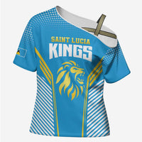 Custom Saint Lucia Kings Cricket Cross Shoulder Shirt Beinspired Go Champion - Wonder Print Shop