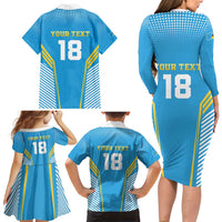 Custom Saint Lucia Kings Cricket Family Matching Long Sleeve Bodycon Dress and Hawaiian Shirt Beinspired Go Champion - Wonder Print Shop