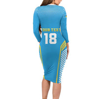 Custom Saint Lucia Kings Cricket Family Matching Long Sleeve Bodycon Dress and Hawaiian Shirt Beinspired Go Champion - Wonder Print Shop
