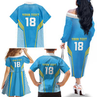 Custom Saint Lucia Kings Cricket Family Matching Off The Shoulder Long Sleeve Dress and Hawaiian Shirt Beinspired Go Champion - Wonder Print Shop