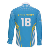 Custom Saint Lucia Kings Cricket Long Sleeve Button Shirt Beinspired Go Champion - Wonder Print Shop