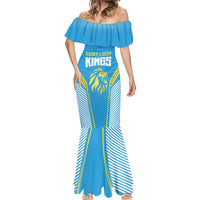 Custom Saint Lucia Kings Cricket Mermaid Dress Beinspired Go Champion - Wonder Print Shop