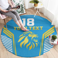 Custom Saint Lucia Kings Cricket Round Carpet Beinspired Go Champion - Wonder Print Shop