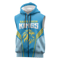 Custom Saint Lucia Kings Cricket Sleeveless Zip Hoodie Beinspired Go Champion - Wonder Print Shop