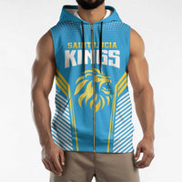 Custom Saint Lucia Kings Cricket Sleeveless Zip Hoodie Beinspired Go Champion - Wonder Print Shop