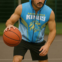 Custom Saint Lucia Kings Cricket Sleeveless Zip Hoodie Beinspired Go Champion - Wonder Print Shop