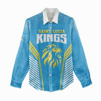 Custom Saint Lucia Kings Cricket Women Casual Shirt Beinspired Go Champion - Wonder Print Shop