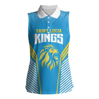 Custom Saint Lucia Kings Cricket Women Sleeveless Polo Shirt Beinspired Go Champion - Wonder Print Shop