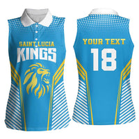 Custom Saint Lucia Kings Cricket Women Sleeveless Polo Shirt Beinspired Go Champion - Wonder Print Shop