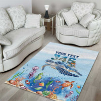 Personalized Cayman Islands 345 Area Rug Watercolor Turtle - Wonder Print Shop