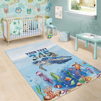 Personalized Cayman Islands 345 Area Rug Watercolor Turtle - Wonder Print Shop