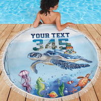 Personalized Cayman Islands 345 Beach Blanket Watercolor Turtle - Wonder Print Shop