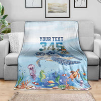 Personalized Cayman Islands 345 Blanket Watercolor Turtle - Wonder Print Shop