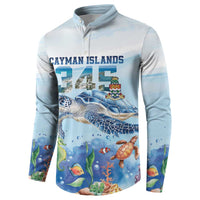 Personalized Cayman Islands 345 Button Sweatshirt Watercolor Turtle - Wonder Print Shop