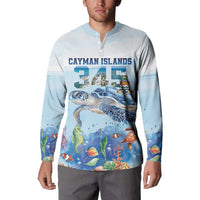 Personalized Cayman Islands 345 Button Sweatshirt Watercolor Turtle - Wonder Print Shop