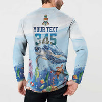Personalized Cayman Islands 345 Button Sweatshirt Watercolor Turtle - Wonder Print Shop