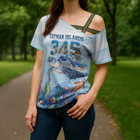 Personalized Cayman Islands 345 Cross Shoulder Shirt Watercolor Turtle - Wonder Print Shop