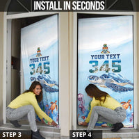 Personalized Cayman Islands 345 Door Cover Watercolor Turtle - Wonder Print Shop