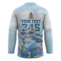 Personalized Cayman Islands 345 Hockey Jersey Watercolor Turtle - Wonder Print Shop