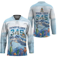 Personalized Cayman Islands 345 Hockey Jersey Watercolor Turtle - Wonder Print Shop