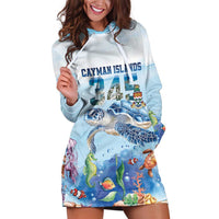 Personalized Cayman Islands 345 Hoodie Dress Watercolor Turtle - Wonder Print Shop