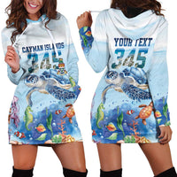 Personalized Cayman Islands 345 Hoodie Dress Watercolor Turtle - Wonder Print Shop