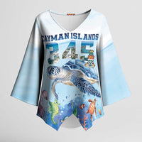 Personalized Cayman Islands 345 Kimono Sleeve Blouse Watercolor Turtle - Wonder Print Shop