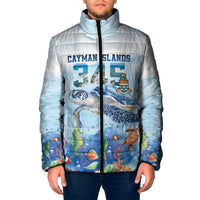 Personalized Cayman Islands 345 Padded Jacket Watercolor Turtle - Wonder Print Shop
