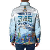 Personalized Cayman Islands 345 Padded Jacket Watercolor Turtle - Wonder Print Shop