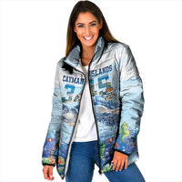 Personalized Cayman Islands 345 Padded Jacket Watercolor Turtle - Wonder Print Shop