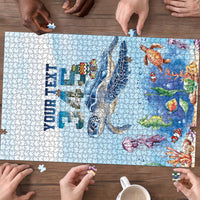 Personalized Cayman Islands 345 Puzzle Watercolor Turtle - Wonder Print Shop