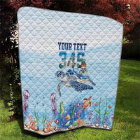 Personalized Cayman Islands 345 Quilt Watercolor Turtle - Wonder Print Shop