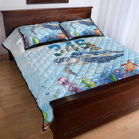 Personalized Cayman Islands 345 Quilt Bed Set Watercolor Turtle - Wonder Print Shop