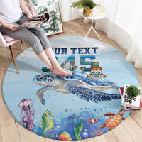 Personalized Cayman Islands 345 Round Carpet Watercolor Turtle - Wonder Print Shop