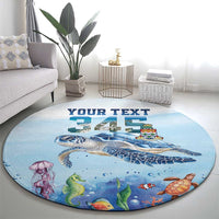 Personalized Cayman Islands 345 Round Carpet Watercolor Turtle - Wonder Print Shop