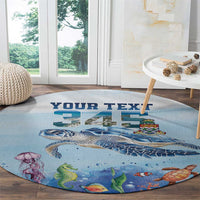 Personalized Cayman Islands 345 Round Carpet Watercolor Turtle - Wonder Print Shop