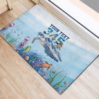 Personalized Cayman Islands 345 Rubber Doormat Watercolor Turtle - Wonder Print Shop