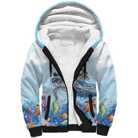 Personalized Cayman Islands 345 Sherpa Hoodie Watercolor Turtle - Wonder Print Shop