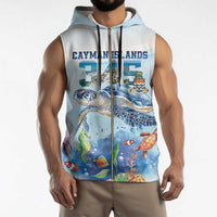 Personalized Cayman Islands 345 Sleeveless Zip Hoodie Watercolor Turtle - Wonder Print Shop
