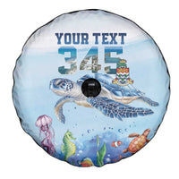 Personalized Cayman Islands 345 Spare Tire Cover Watercolor Turtle - Wonder Print Shop