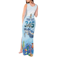 Personalized Cayman Islands 345 Tank Maxi Dress Watercolor Turtle - Wonder Print Shop