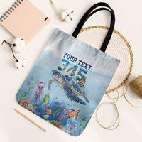 Personalized Cayman Islands 345 Tote Bag Watercolor Turtle - Wonder Print Shop