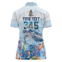 Personalized Cayman Islands 345 Women Polo Shirt Watercolor Turtle - Wonder Print Shop