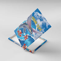 Personalized Barbados Fish Flying Canvas Wall Art With Stormy Sea Wave - Wonder Print Shop