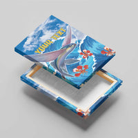 Personalized Barbados Fish Flying Canvas Wall Art With Stormy Sea Wave - Wonder Print Shop